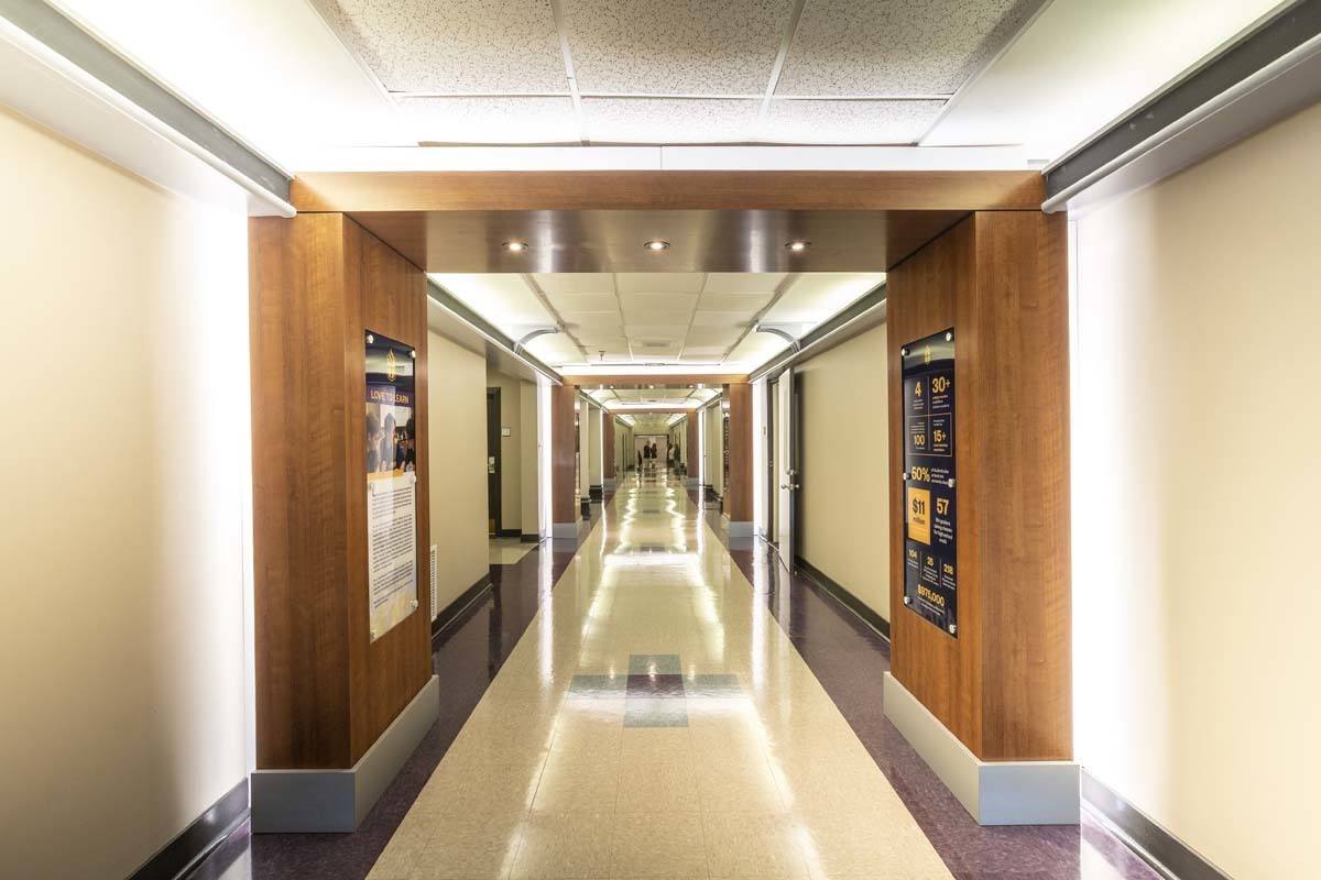 Hallway with graphics